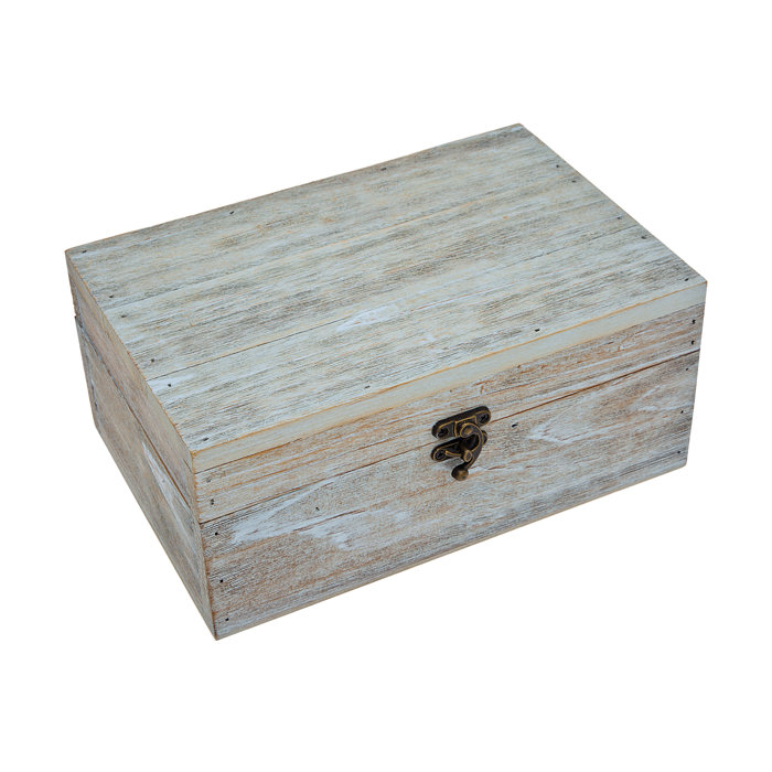 Philip Whitney Farmhouse Rustic White Wood Box & Reviews Wayfair Canada